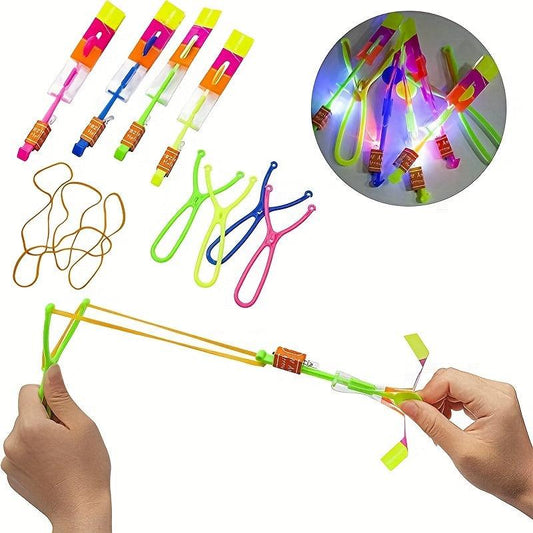 12pcs Luminous Slingshot Dragonfly Night Toys Outdoor Flying Glow In Dark