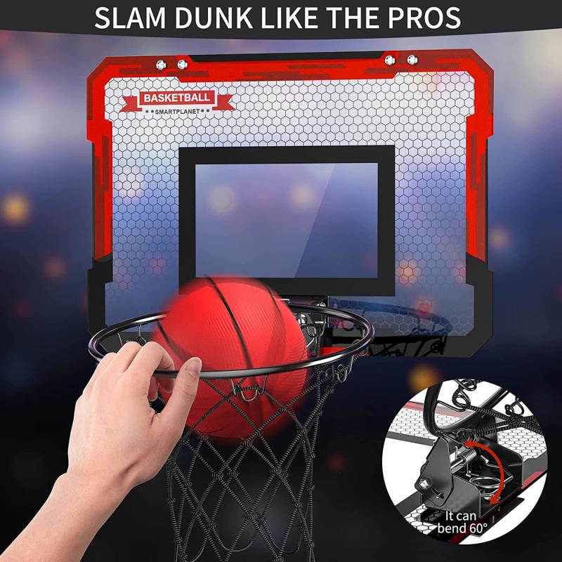Kids Indoor Basketball Stand Set with 2 Mini Basketballs