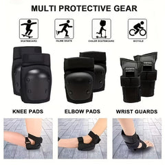Youth Protective Gear Set - Impact Resistant Shell, Thickened Padding - 6pcs