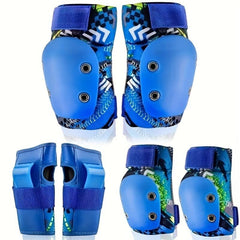 Youth Protective Gear Set - Impact Resistant Shell, Thickened Padding - 6pcs
