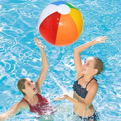 12-Piece Set Inflatable Beach Balls - 12 Inches - Rainbow Colors