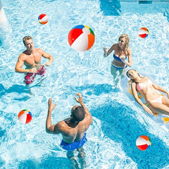 12-Piece Set Inflatable Beach Balls - 12 Inches - Rainbow Colors