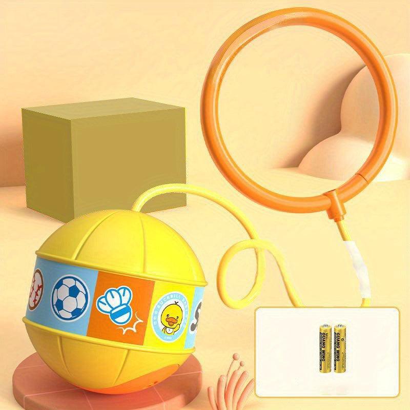 Kids Luminous Bouncing Ball Night Light Flashing Foot Hoop Swing Ball