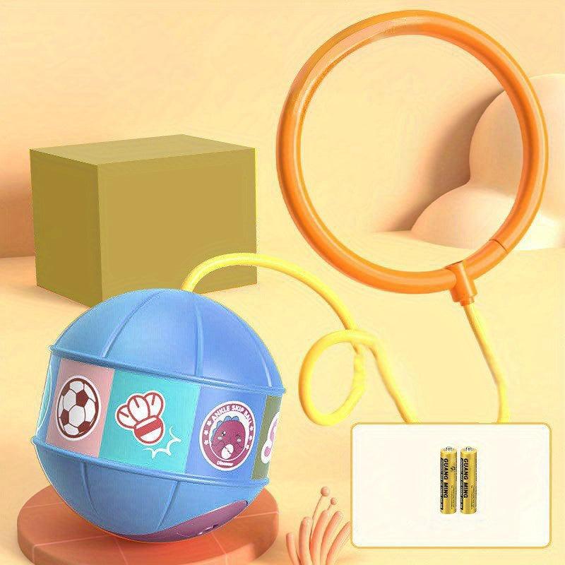 Kids Luminous Bouncing Ball Night Light Flashing Foot Hoop Swing Ball