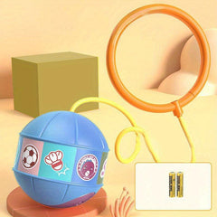 Kids Luminous Bouncing Ball Night Light Flashing Foot Hoop Swing Ball