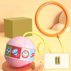 Kids Luminous Bouncing Ball Night Light Flashing Foot Hoop Swing Ball