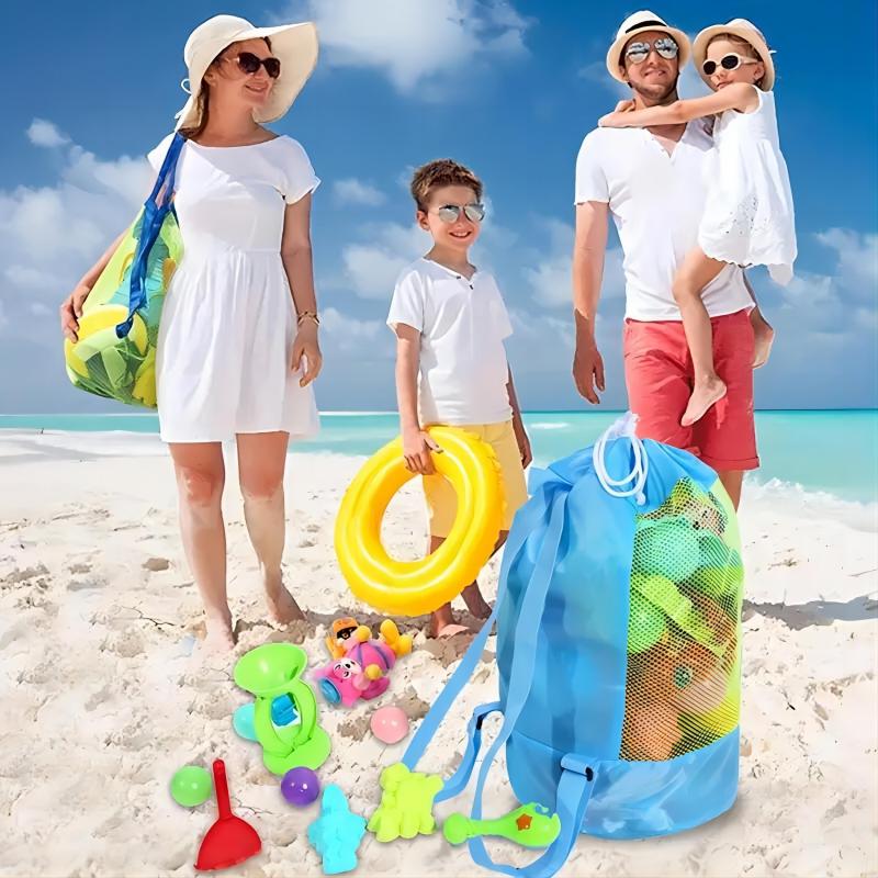 Large Mesh Beach Bag Tote Bucket Net Bag Beach Toy Storage Bag