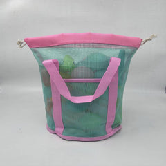 Large Mesh Beach Bag Tote Bucket Net Bag Beach Toy Storage Bag