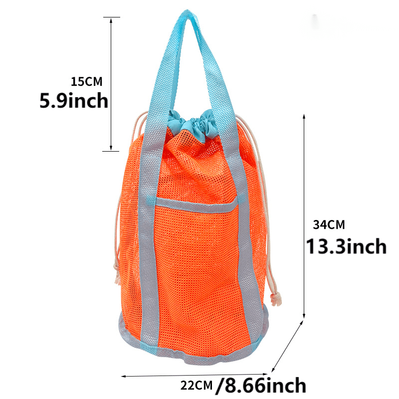 Large Mesh Beach Bag Tote Bucket Net Bag Beach Toy Storage Bag
