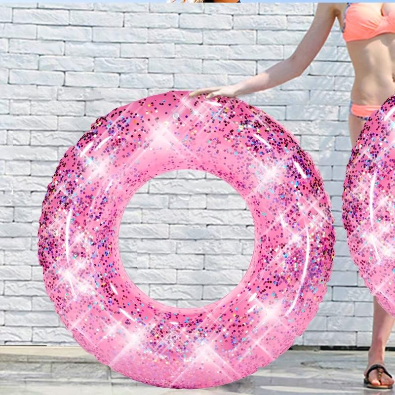 Glitter Swim Ring Inflatable Pool Tube for Kids & Adults