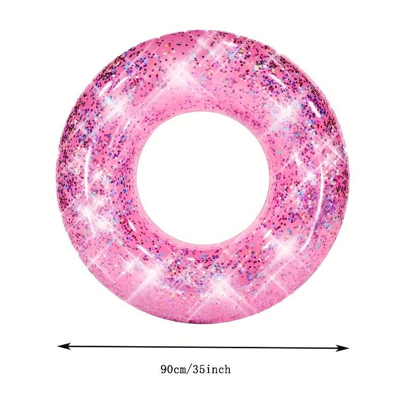 Glitter Swim Ring Inflatable Pool Tube for Kids & Adults