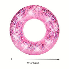 Glitter Swim Ring Inflatable Pool Tube for Kids & Adults