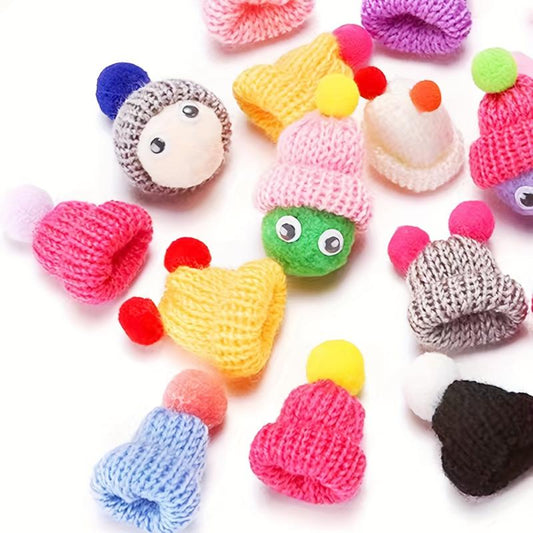 5pcs Mini Woolen Hair Accessories Doll Milk Tea Bottle Knitted Finger Caps