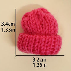 5pcs Mini Woolen Hair Accessories Doll Milk Tea Bottle Knitted Finger Caps