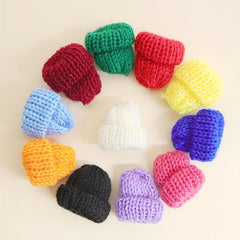 5pcs Mini Woolen Hair Accessories Doll Milk Tea Bottle Knitted Finger Caps