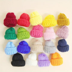 5pcs Mini Woolen Hair Accessories Doll Milk Tea Bottle Knitted Finger Caps