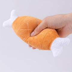 Plush Dog Toy Chicken Leg Bone Squeaker, Fun Boredom Relief Teddy Fado Cat