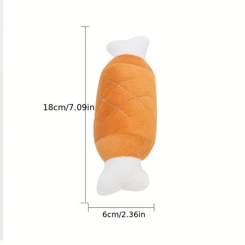 Plush Dog Toy Chicken Leg Bone Squeaker, Fun Boredom Relief Teddy Fado Cat