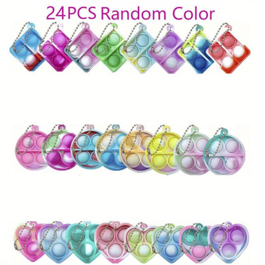 40Pcs 24Pcs Mini Pop Fidget Toy Pack Kit Keychain Stress Relief Hand Toys