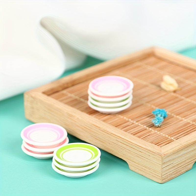 5pcs Mini Dinner Plates Dollhouse Scene Decoration