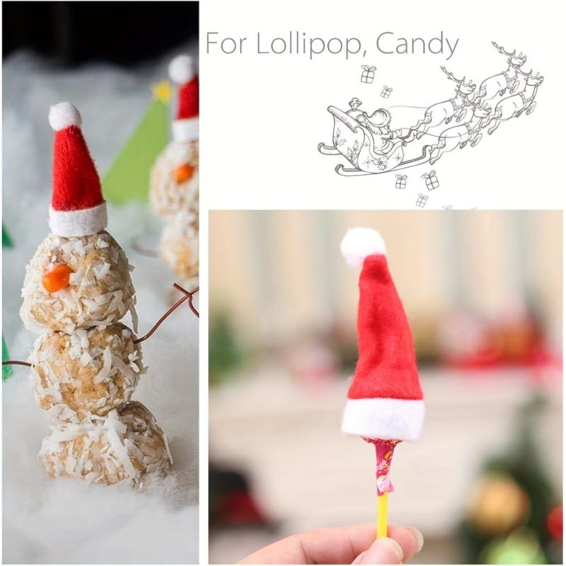 Mini Santa Hats Christmas Lollipop Hat Crafts for Decorations