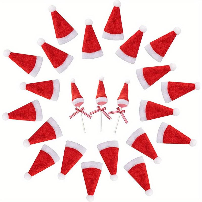 Mini Santa Hats Christmas Lollipop Hat Crafts for Decorations