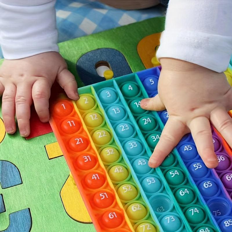 Rainbow Square Decompression Toys with 100 Number Tables