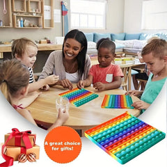 Rainbow Square Decompression Toys with 100 Number Tables