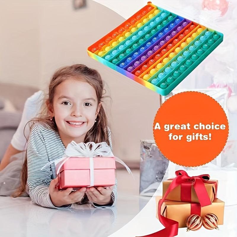 Rainbow Square Decompression Toys with 100 Number Tables