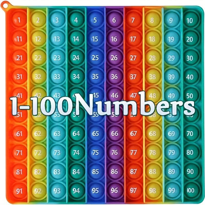 Rainbow Square Decompression Toys with 100 Number Tables
