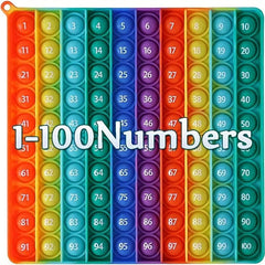 Rainbow Square Decompression Toys with 100 Number Tables