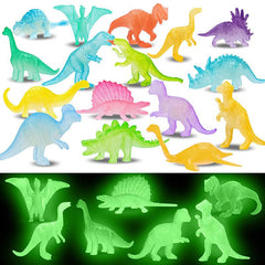 16pcs Mini Luminous Dinosaurs Glow In The Dark Dino Toys