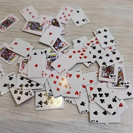 54pcs Mini Poker Cards For Creative Fun 0.59in X 0.39in