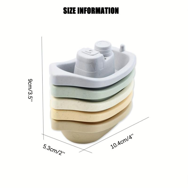 11pcs Floating Boats Bath Toys with Bathing Spoon - Toddler Birthday Gift
