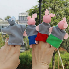 3 Little Pigs & Wolf Finger Puppet Toy Set