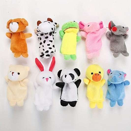 10pcs Baby Plush Toy Animal Finger Puppet - Educational Children Toys