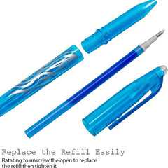 6pcs Erasable Pens Multicolored Ink Rolling Ball Smooth Writing Pens