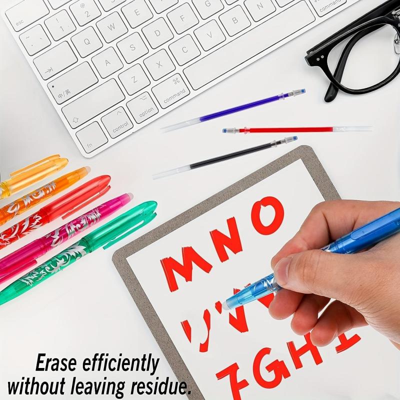 6pcs Erasable Pens Multicolored Ink Rolling Ball Smooth Writing Pens