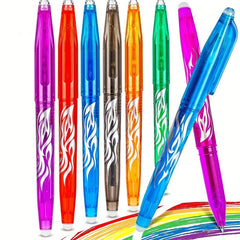 6pcs Erasable Pens Multicolored Ink Rolling Ball Smooth Writing Pens