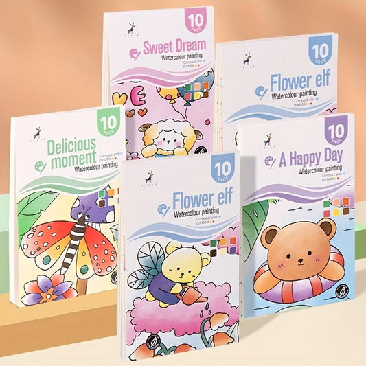 Watercolor Painting Kids Kit Coloring Book Sticky Note Graffiti Picture Book