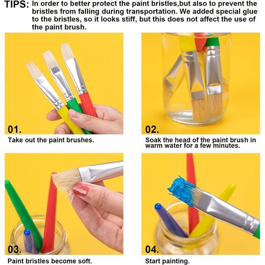 8pcs Large Washable Chunky Toddler Paint Brushes