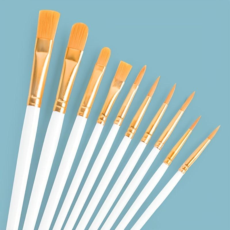 10pcs Painting Pen Watercolor Water Powder Brush Set