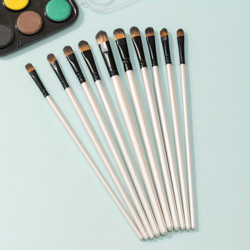 12pcs Pearlescent Wood Rod Nylon Hair Painting Pen Set