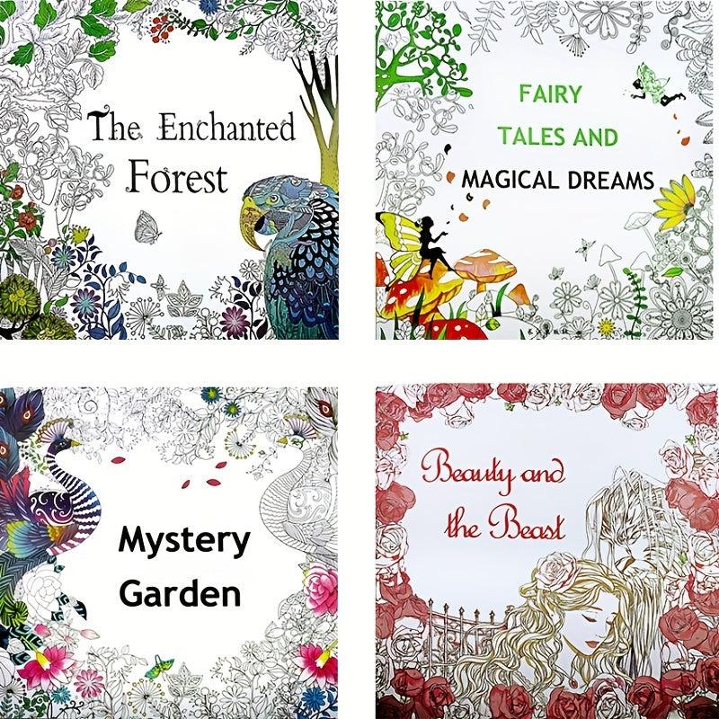 Hand Drawn Secret Garden Coloring Book