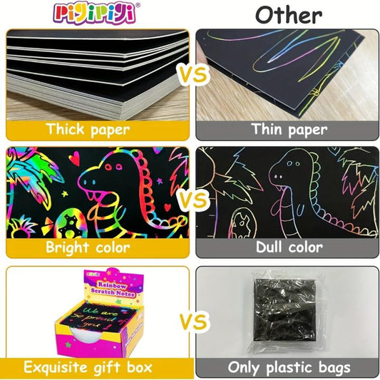 100pcs Rainbow Scratch Off Craft Kit for Kids DIY Party Favor Birthday Christmas