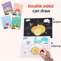 10pcs Scratch Art For Kids Rainbow Scratch Paper Children's Drawing Kit