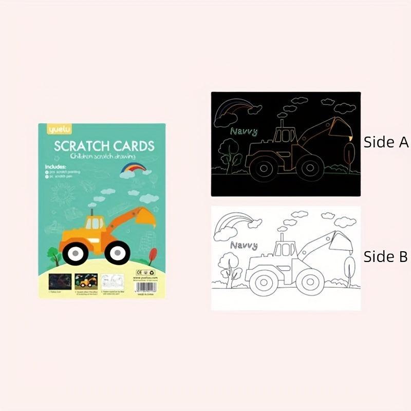 10pcs Scratch Art For Kids Rainbow Scratch Paper Children's Drawing Kit