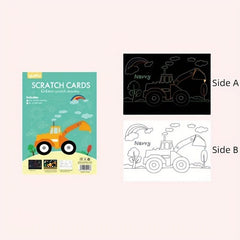 10pcs Scratch Art For Kids Rainbow Scratch Paper Children's Drawing Kit