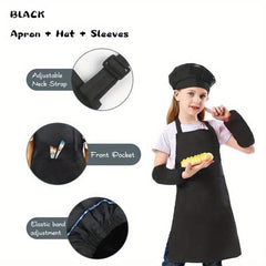Kids Apron Set Sleeves & Hat Painting Apron Gift For Children
