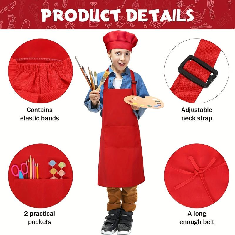 Kids Apron Set Sleeves & Hat Painting Apron Gift For Children